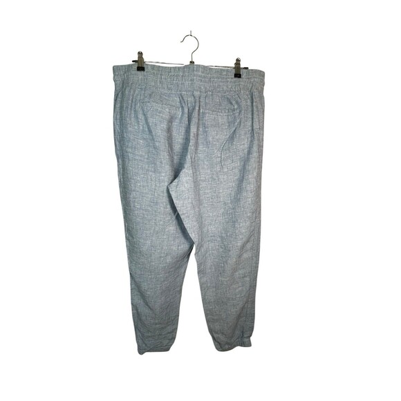 Athleta‎ Cabo Linen Jogger Pants Tapered Pull On Chambray Blue Women Size 14 - Picture 3 of 13